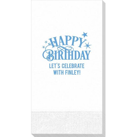 Happy Birthday with Stars Guest Towels